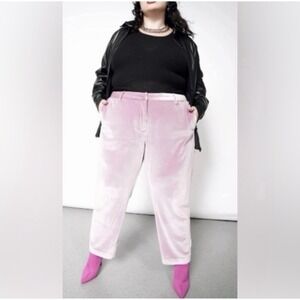 NWT‎ Wildfang The Empower Velvet Slim Crop Pant Mauve Size 20W
